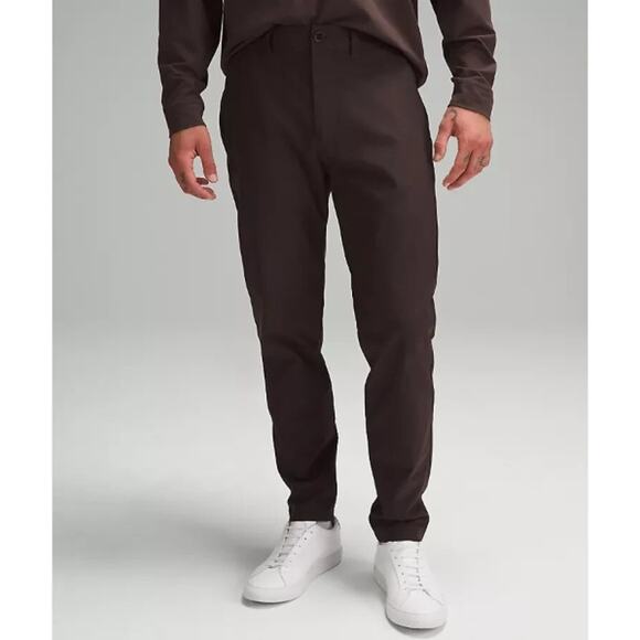 Lululemon Slim-Tapered Twill Trousers Pant Espresso Brown Stretch 30 - Picture 1 of 6